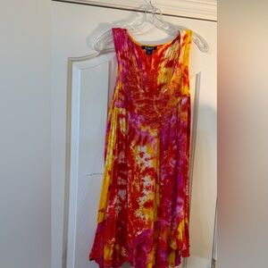 Tie-Dye Maxi Dress in Pink, Red & Yellow size 18W Make an offer!